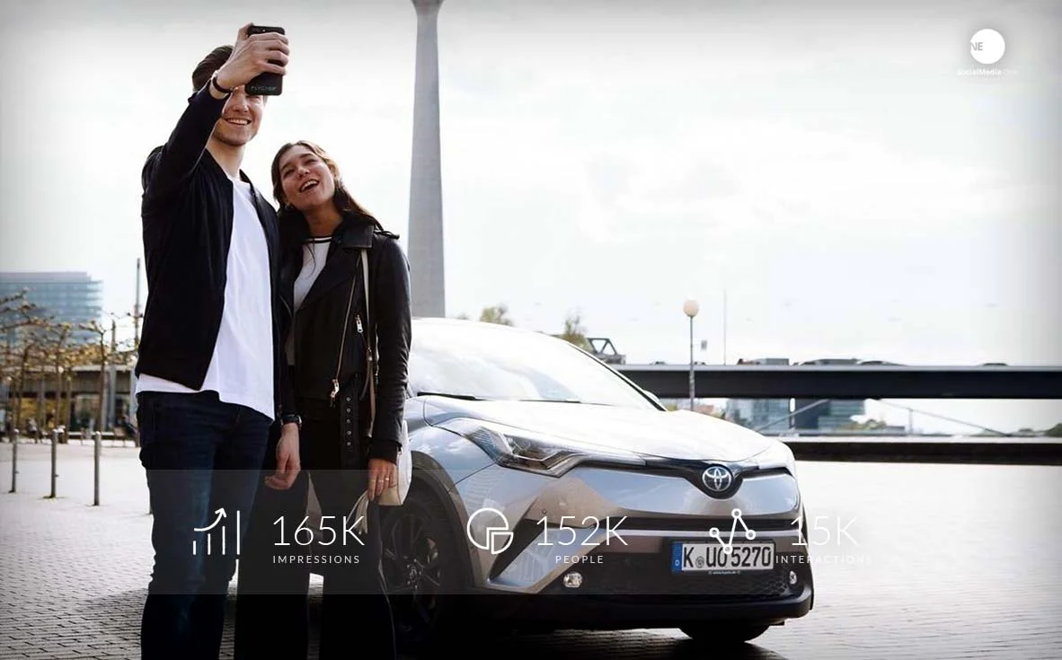 Toyota — Test drive influencer: 165K impression, visual della campagna